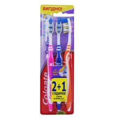 Colgate. Щетка зубная Colgate ZigZag Plus средней жесткости + 1 бесплатно  (4606144002113)
