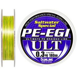 Sunline .  Шнур PE - EGI ULT 180m №0.3-0.09мм 2.5кг(1658.05.93)