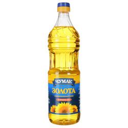 Чумак. Масло подсолнечное рафинированное дезодорированное 0,9 л (4820078575943)