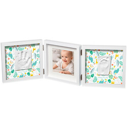 Baby Art. Набор для создания отпечатка ручки и ножки малыша "Тройная рамка Белая" (3601095600)