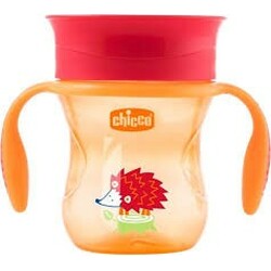 Chicco. Поильник-непроливайка Perfect Cup 12м+ Помаранчевий, 200 мл(8058664081394)