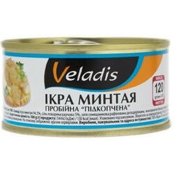 Veladis. Ікра минтаю пробійна підкопчена ж-б 120 г(4823097900611)