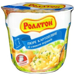 Роллтон. Пюре Картофельное со вкусом сливок стакан 37г (4820179250411)
