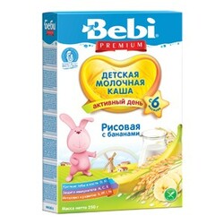 Bebi Рremium. Молочна каша " Рисова з Бананами", 6 мес+250 р.(217712)