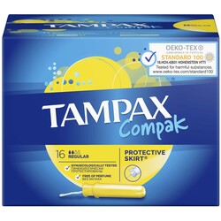 Tampax Compak Regular Duo. Гігієнічні тампони з аппликатором, 16 шт(4015400219507)