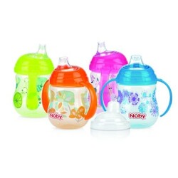 Nuby. Поильник-непроливайка NO SPILL з силіконовим носиком і ручками, 270мл, 6мес(10320)