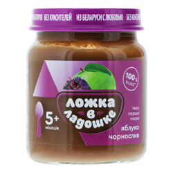 Ложка в долоньці. Пюре з яблук і чорносливу 5м +, 100 г. (4812021000114)
