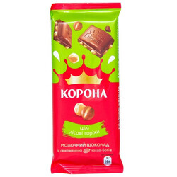 Корона. Шоколад молочный с целыми лесными орехами 90гр(7622210654670)