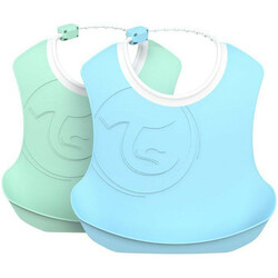 Twistshake. Нагрудник дитячий, 2 шт м'ятний-ясно-блакитний(69843)