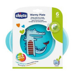 Сhicco. Тарелка термоустойчивая Chicco Warmy Plate, голубая 6 мес+ 1 шт(8058664086528)