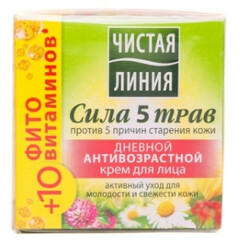 Чистая Линия. Крем для лица Сила 5 трав Антивозрастной дневной 45мл  (4600702087680)