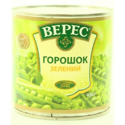 Верес. Горошек зеленый с мозговых сортов 420г(9865060026138)