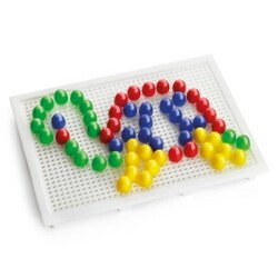 Quercetti. Набор для занятий мозаикой (15 мм фишки (60 шт) + доска (22*16) (2123-Q)