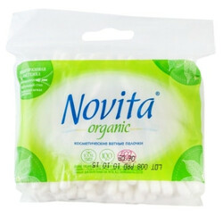 Novita. Палички ватні Organic в поліетиленовому пакеті 100шт-уп (4823071617269
