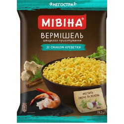 Мівіна. Вермішель Мивина із смаком креветки не гостра 59,2 г(4820183200341)