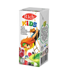 Rich. Нектар Rich Kids Яблоко-виноград-черноплодная рябина-малина 0,2л (80003519)