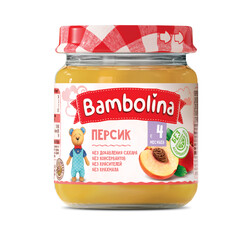 Bambolina. Пюре персик, 100 г, 4 м (001915)