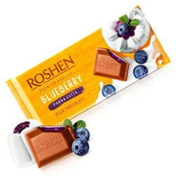 Roshen. Шоколад молочный вкус черничная панакота 90г (5996496013769)