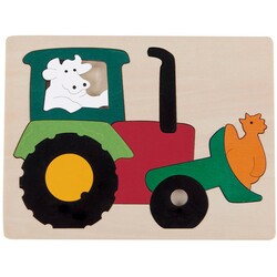 Hape. Серия пазлов George Luck "Трактор" (E6507)