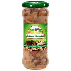 Долина бажань. Гриби консервовані Лисички мариновані 580 мл(5060235656279)