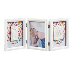 Baby Art.  Рамочка тройная с отпечатками малыша Белая двухсторонняя (3601092500)