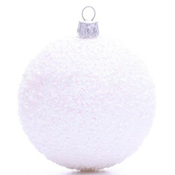 Украшение елочное Шар Снег белый 8см (4825003012326)