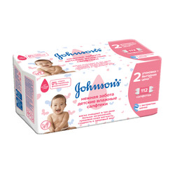 Johnson's. Вологі серветки Johnson's Ніжна турбота 112 шт(3574661265544)