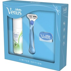 Venus. Подарунковий набір Бритва Smooth + Лезо + Гель для гоління Satin Care 200 мл(798847)