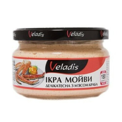 Veladis. Ікра мойви делікатесна з м'ясом краба з-б 180 г( 4823097901298)