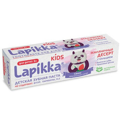 Lapikka.  ROCS Lapikka Baby земляничный десерт с кальцием,  от 3-х лет, 45 г (4607034473976)