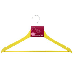 Без ТМ. Вешалка д-одежды с перекладиной желтая 44,5*1,2*23 шт (0260004133818)