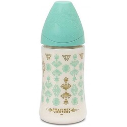 Suavinex. Бутылочка Couture круглая соска трехпозиционная Зеленая 270 мл (8426420045230)