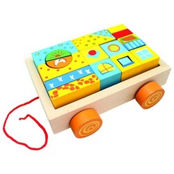 Bino. Тележка с кубиками, 19 дет. (80152)