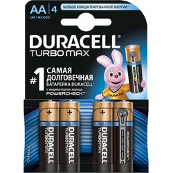 Duracell.Батарейки AA (LR06) MX1500 Turbo 4 шт. (069190)