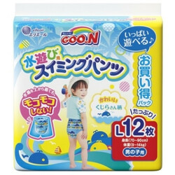 Goo.N. Трусики-підгузники для плавання GOO.N для хлопчиків 9-14 кг, зростання 70-90 см(розмір L, 12 шт)