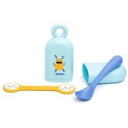 Suavinex. Набор для кормления Истории маленьких монстров, синий (8426420040235)