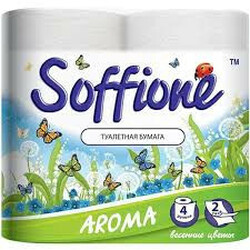 Soffione. Бумага туалетная Арома 2 слоя белая 4шт-уп (4820003833155)