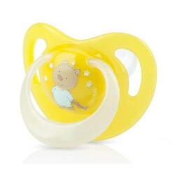 Nuby. Пустышка анатомическая светящаяся в темноте, 6-18 мес., (силикон) (988396)