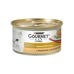 Gourmet. Gold Нежные биточки с индейкой и шпинатом 85 г(7613035442245)