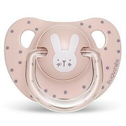Suavinex. Пустышка анатомическая "hygge: уютные истории", 18 мес. Розовый Зайчик (8426420068154)