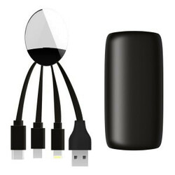 Xoopar. Внешн.порт.аккум.батареяXOOPAR - WEEKENDER (Li-Pol,5000мА*ч,чорн,с каб.Тype-C,Lighting,micro