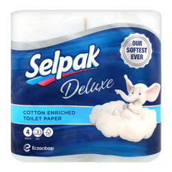 Selpak. Бумага туалетная Deluxe белая 4 шт в уп  (8690530003538)