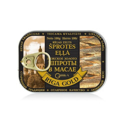 Riga Gold. Шпроты в масле ключ 100г(4751001583448)