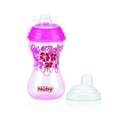 Nuby. Поильник-непроливайка CLIK IT з силіконовим носиком, 300мл, 6мес(10282)