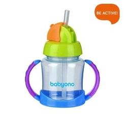 BabyOno. Кружка с соломинкой, 180мл., 6мес+ (209)
