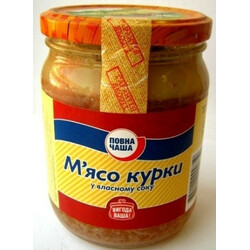 Повна Чаша. М'ясо куряче у власному соку 500г(84824024009755)