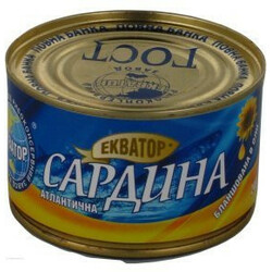 Екватор. Сардина атлантична натуральн з д/м №38 200г(4820062440547)
