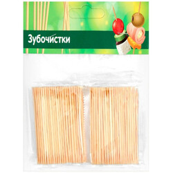 Без ТМ. Зубочистки бамбуковые 2*200шт/уп  (260004140045)