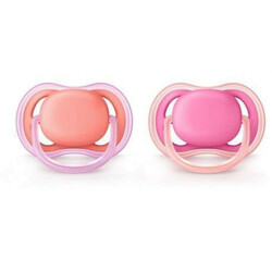 Avent. Пустышка ортодонтическая  Philips Avent Ultra air, для девочки (6-18 мес.), 2шт. (845409)