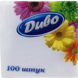 Диво. Серветки однокульові білі 33*33см  100шт в уп(4820003830390)